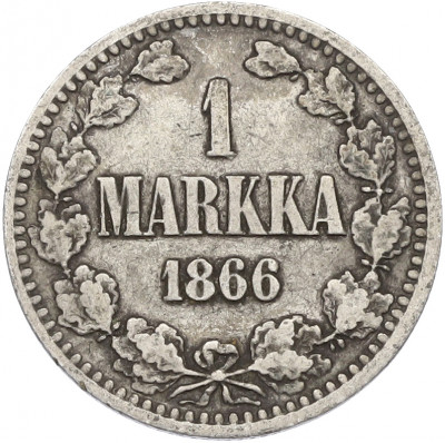 1 марка 1866 года Русская Финляндия