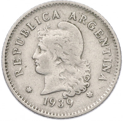 10 сентаво 1939 года Аргентина