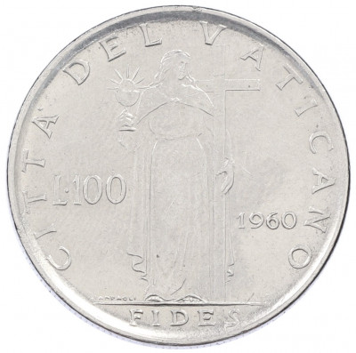 100 лир 1960 года Ватикан