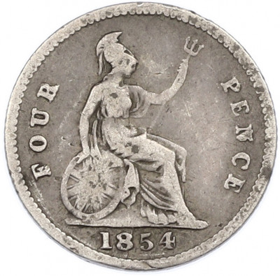 4 пенса 1854 года Великобритания