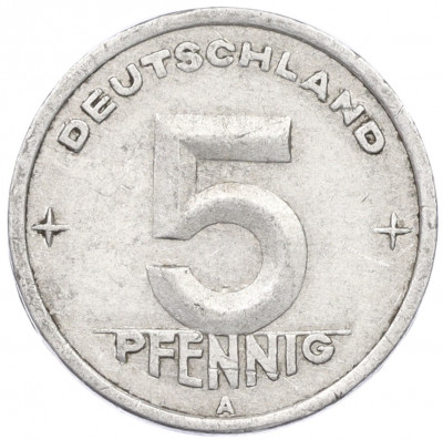 5 пфеннигов 1949 года A Восточная Германия (ГДР)