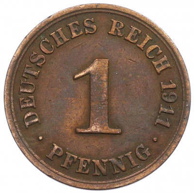 1 пфенниг 1911 года A Германия