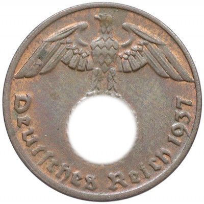 1 рейхспфенниг 1937 года A Германия