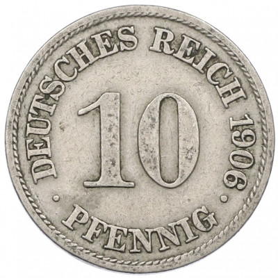 10 пфеннигов 1906 года A Германия