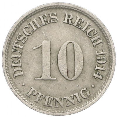 10 пфеннигов 1914 года F Германия