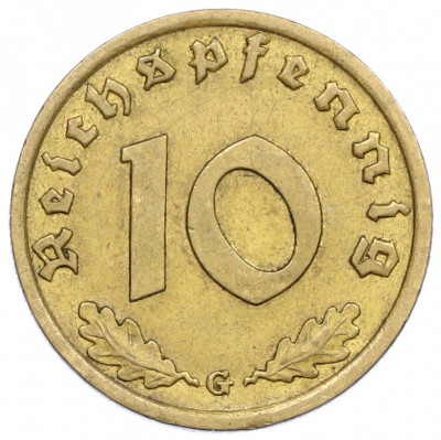 10 рейхспфеннигов 1938 года G Германия