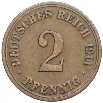 2 пфеннига 1914 года A Германия