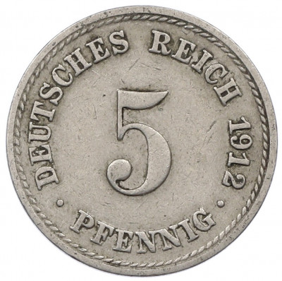 5 пфеннигов 1912 года A Германия