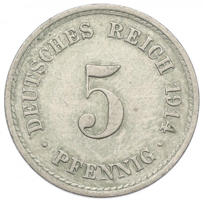 5 пфеннигов 1914 года A Германия