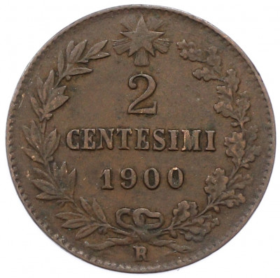 2 чентезимо 1900 года Италия