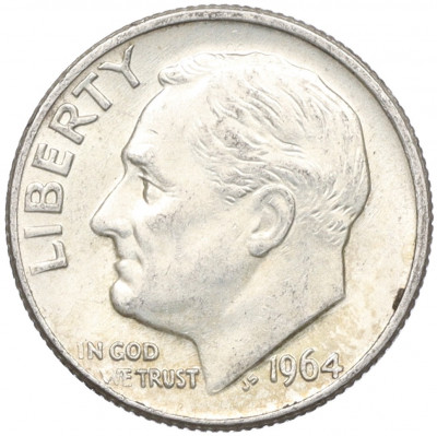 1 дайм (10 центов) 1964 года D США