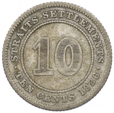 10 центов 1926 года Стрейтс Сетлментс