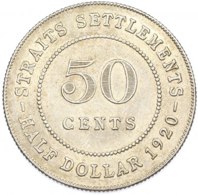 50 центов 1920 года Стрейтс Сетлментс