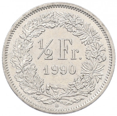 1/2 франка 1990 года Швейцария