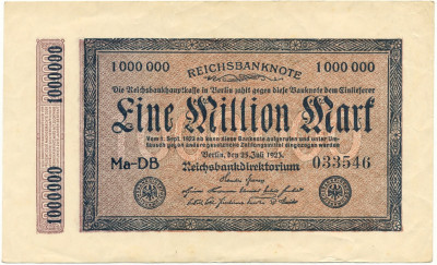 1 миллион марок 1923 года Германия