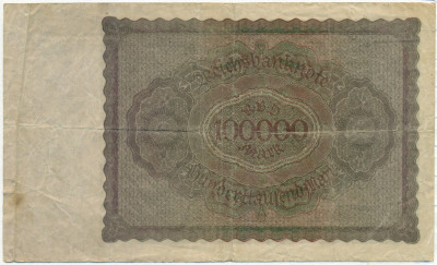 100000 марок 1923 года Германия