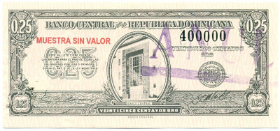 25 сентаво 1961 года Доминиканская республика (Образец)