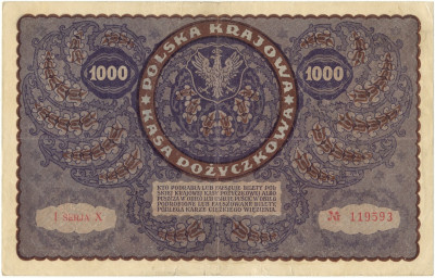 1000 марок 1919 года Польша