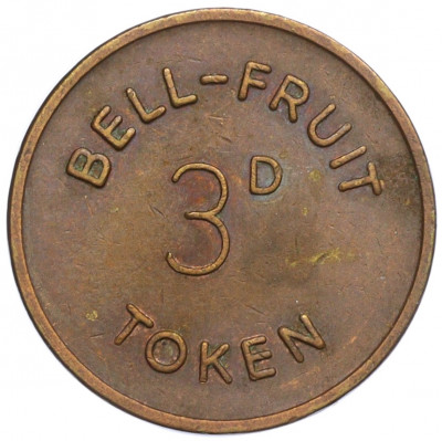 Жетон «Bell-Fruit — 3 пенни» Великобритания