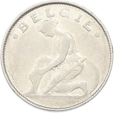 1 франк 1922 года Бельгия — Надпись на фламандском (BELGIE)