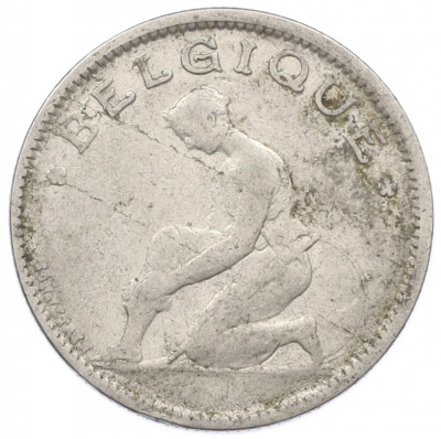 1 франк 1929 года Бельгия (Надпись на французском — BELGIQUE)