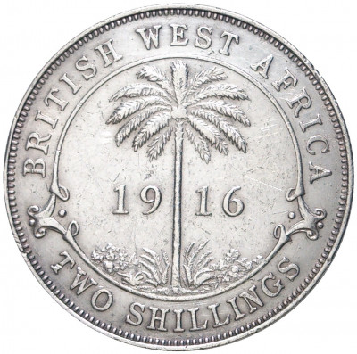 2 шиллинга 1916 года H Британская Западная Африка