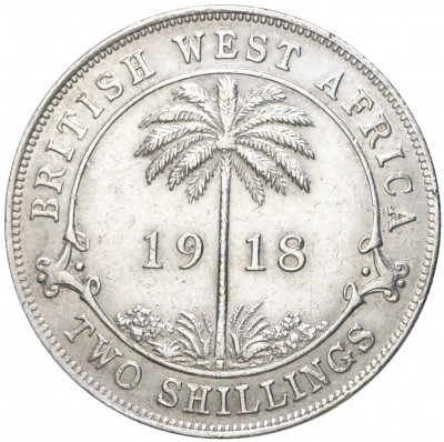 2 шиллинга 1918 года H Британская Западная Африка