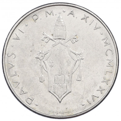 100 лир 1976 года Ватикан