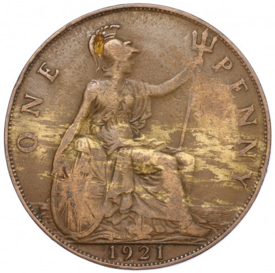 1 пенни 1921 года Великобритания