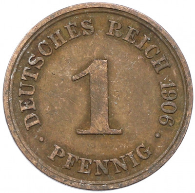 1 пфенниг 1906 года D Германия