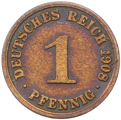 1 пфенниг 1908 года A Германия