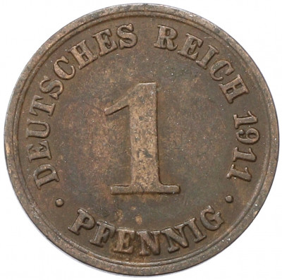 1 пфенниг 1911 года A Германия