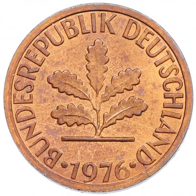 1 пфенниг 1976 года G Западная Германия (ФРГ)