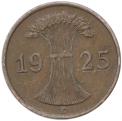 1 рейхспфенниг 1925 года E Германия