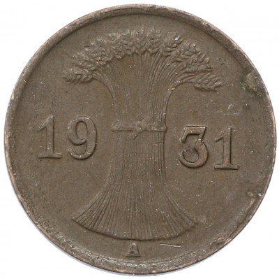 1 рейхспфенниг 1931 года A Германия