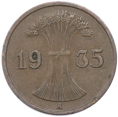1 рейхспфенниг 1935 года A Германия