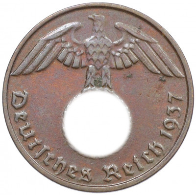 1 рейхспфенниг 1937 года D Германия