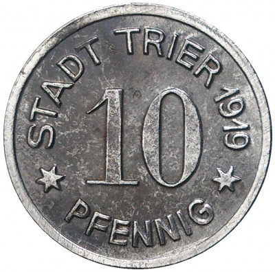 10 пфеннигов 1919 года Германия — город Трир (Нотгельд)