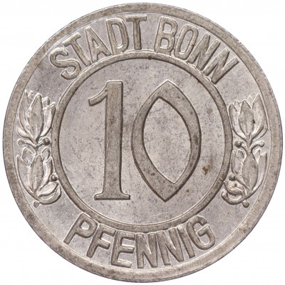 10 пфеннигов 1920 года Германия — город Бонн «Бетховен» (Нотгельд)