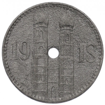 15 пфеннигов 1918 года Германия — город Мюнхен (Нотгельд)