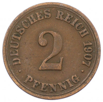 2 пфеннига 1907 года A Германия