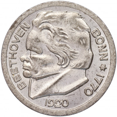 25 пфеннигов 1920 года Германия — город Бонн «Бетховен» (Нотгельд)