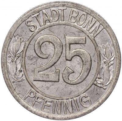 25 пфеннигов 1920 года Германия — город Бонн «Бетховен» (Нотгельд)