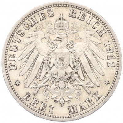3 марки 1911 года A Германия (Пруссия)
