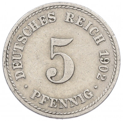 5 пфеннигов 1902 года A Германия