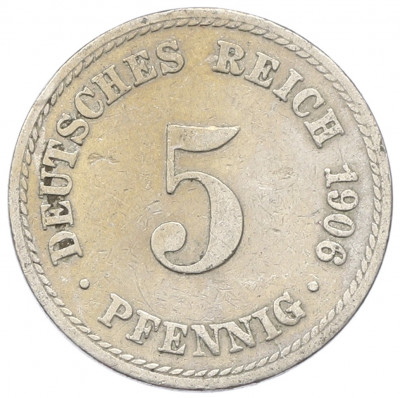 5 пфеннигов 1906 года A Германия
