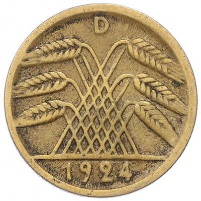 5 рейхспфеннигов 1924 года D Германия