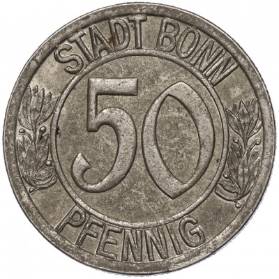 50 пфеннигов 1920 года Германия — город Бонн «Бетховен» (Нотгельд)