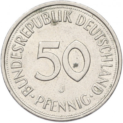 50 пфеннигов 1981 года J Западная Германия (ФРГ)