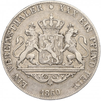 1 союзный талер 1860 года Нассау